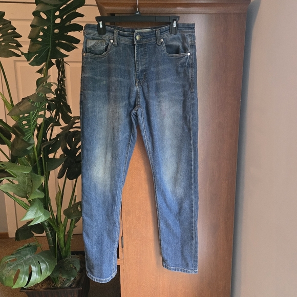 Blue Slim Fit Jeans with Lived-In Look - Picture 1 of 8